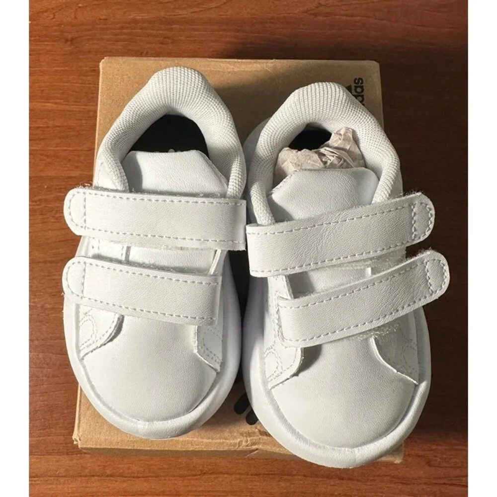 Adidas Advantage CF I Infant Sneakers White Green ID5286 Kids Size 5K